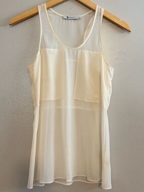 Alexander Wang Sheer Ivory Layered Camisole